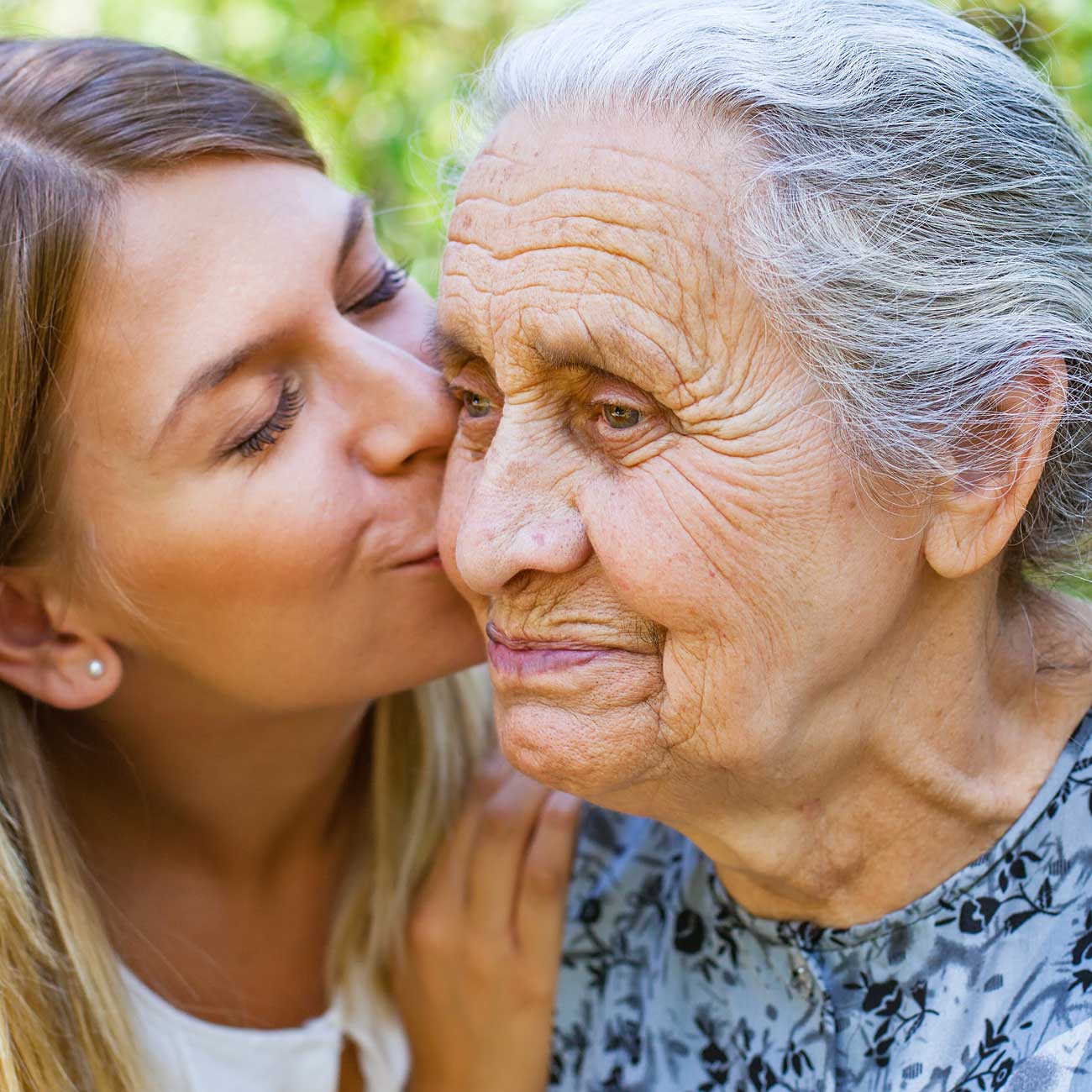 A hospice patient with family